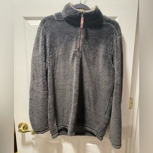 Mens Gray Sherpa quarter zip